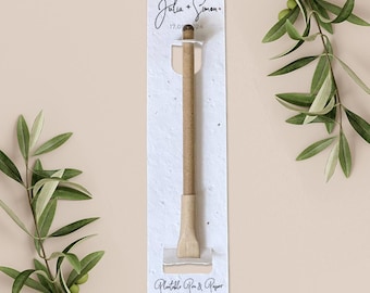 PLANTABLE PEN favour with plantable paper backing card, wedding favour, favor, gift, eco-friendly biodegradable seed paper - Signature