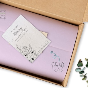 Carta di semi piantabili Biglietti di auguri per aziende Materiale di marketing - A6 o A7 Ecologico Sostenibile Biodegradabile BOUQUET Meraviglioso