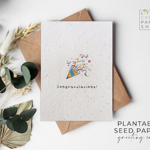 Pflanzenbare Blumen SaatpapierKarten A6 - Herzlichen Glückwunsch, Neuer Job, Neues Haus, Geburtstag, Freunde, Familie, Gruß, umweltfreundlich, biologisch abbaubar