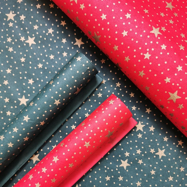 CHRISTMAS PAPER, Gift Wrap Roll, Mulberry Paper, WRAPPING Paper Rolls, Christmas Gift Wrapping Paper, 100% Biodegradable Eco-Friendly