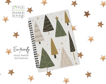 Eco-Friendly Plantable Seed Paper Christmas Notebook - A Sustainable Way to Write, Plant and Watch Your Wishes Grow - Oh Christmas Tree