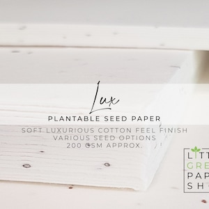 A3 200gsm Papel semilla plantable LUX - Flores Ecológico Biodegradable Sostenible - 10 hojas en blanco