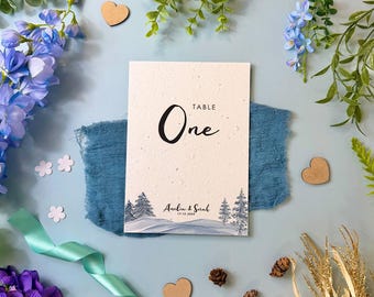 Plantable Seed Paper Wedding Table Number or Seating Card | Eco Friendly Biodegradable Stationery | Into The Wild