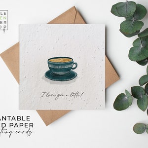 Tarjeta de papel de semilla de flor plantable - Día de San Valentín - Amor, Novia, Tarjeta de felicitación, Lindo, Regalo, Juego de palabras, Broma, Amigos, Familia, Ecológico