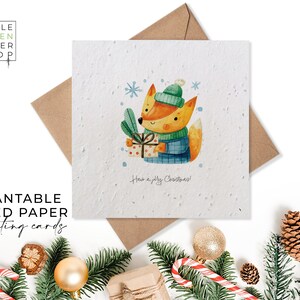 Cartes en papier de graines plantables - Plaisir de Noël - Joyeux Noël - Noël, Amis, Famille, Salutation, Jardinage, Écologique, Biodégradable