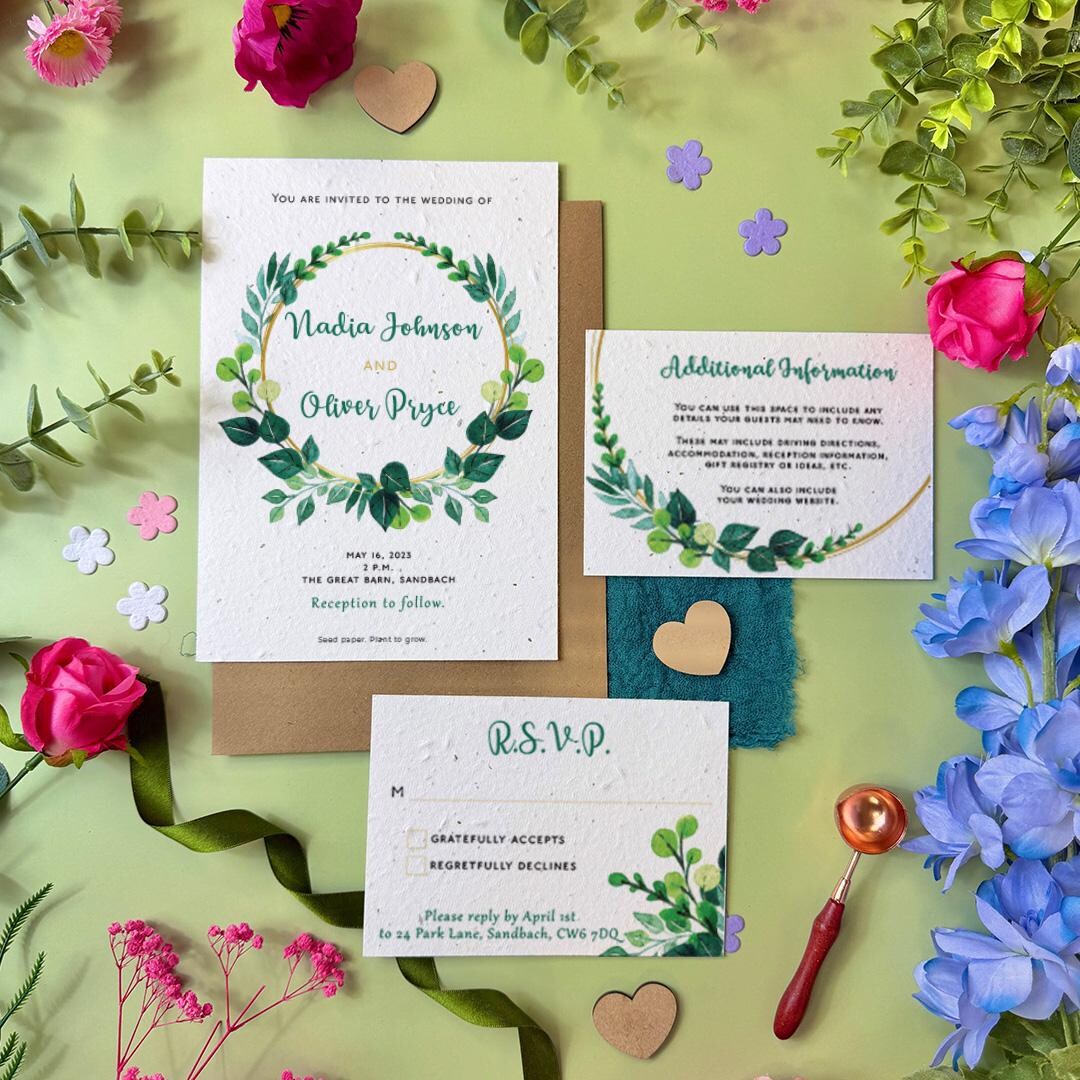 Plantable Wedding Invitations | Seed Paper Wedding Invites With ...