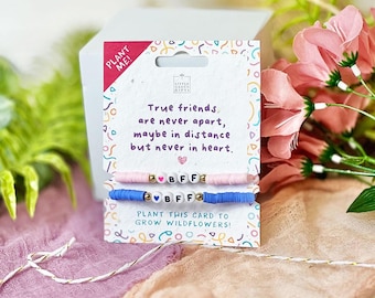 BFF Bracelet Set - True Friends -  Colourful and Fun Friendship Bracelets with Plantable, Eco-Friendly Packaging