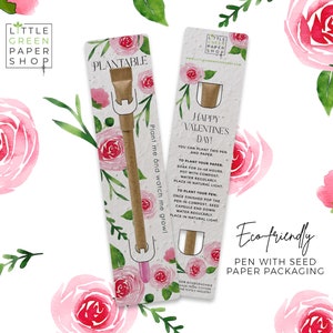 PENNA PIANTABILE-Penna ecologica con semi, riempitivo per sacchetti per feste, pianta dopo l'uso, coltivazione di fiori di campo, regalo ecologico di San Valentino - Amore in fiore