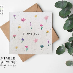 Papier de semences de fleurs, cartes de papier de semences, carte de semences imprimée, cadeau de jardinage écologique - Summertime Meadow - Best Nan