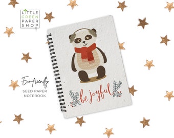 Eco-Friendly Plantable Seed Paper Christmas Notebook - A Sustainable Way to Write, Plant and Watch Your Wishes Grow - Forest Friends