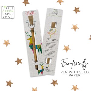 PEN PLANTABLE-Bolígrafo ecológico con semillas, relleno de bolsa de fiesta, planta después de su uso, cultivo de flores silvestres, regalo de Navidad ecológico- Scandi