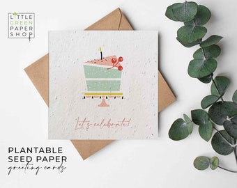 Plantable Flower Seed Paper Cards - Happy Birthday -Greeting, Gardening, Gift, Congratulations, Friends, Family, Eco-friendly, Biodegradable