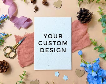 Plantable Seed Paper Wedding Table Number or Seating Card | Eco Friendly Biodegradable Stationery | Your Own Design
