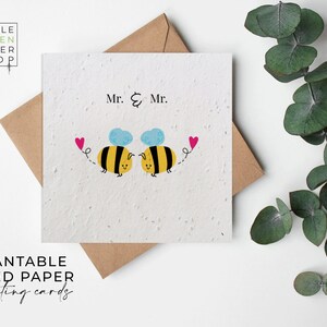 Papier de graines de FLEURS, cartes de papier de graines, carte de graines plantables de fleurs sauvages, carte de graines imprimées, cadeau de jardinage écologique - Mr & Mr