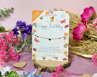 Little Moments - Happy Birthday - Bracelet – Elegant, Thoughtful Jewellery with Plantable, Eco-Friendly Packaging.