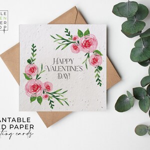 Biglietto di carta con semi di fiori piantabili - San Valentino - Amore, Biglietto d'auguri, Carino, Regalo, Amici, Famiglia, Ecologico - Amore in fiore