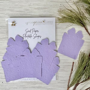 Assorted PLANTABLE seed paper SHAPES (pack of 15) Biodegradable Eco-Friendly - Purple Present