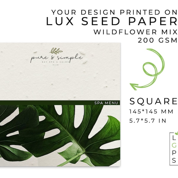 Plantable Seed Paper Marketing Material Flyer Print for Business - Square - Eco-friendly Sustainable Biodegradable