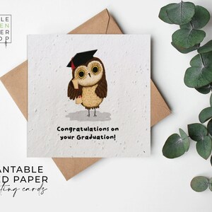 Papier de graines de FLEURS, cartes de papier de graines, carte de graines imprimées, cadeau de jardinage écologique - Félicitations pour votre diplôme