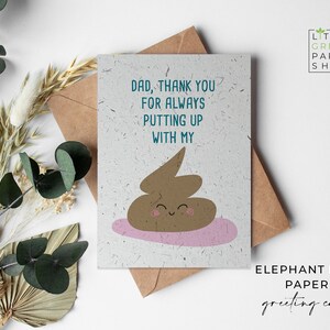 Cartes papier caca d'éléphant à planter A6 - Voeux pour la fête des pères, écologiques, biodégradables - Mise en place