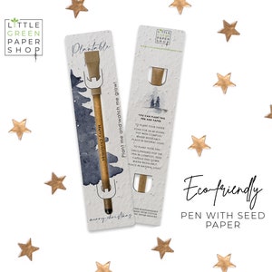 PLUMA PLANTABLE- Pluma ecológica con semillas, relleno de bolsa de fiesta, planta después de su uso, cultivo de flores silvestres, biodegradable, regalo de Navidad ecológico - Noche de Paz