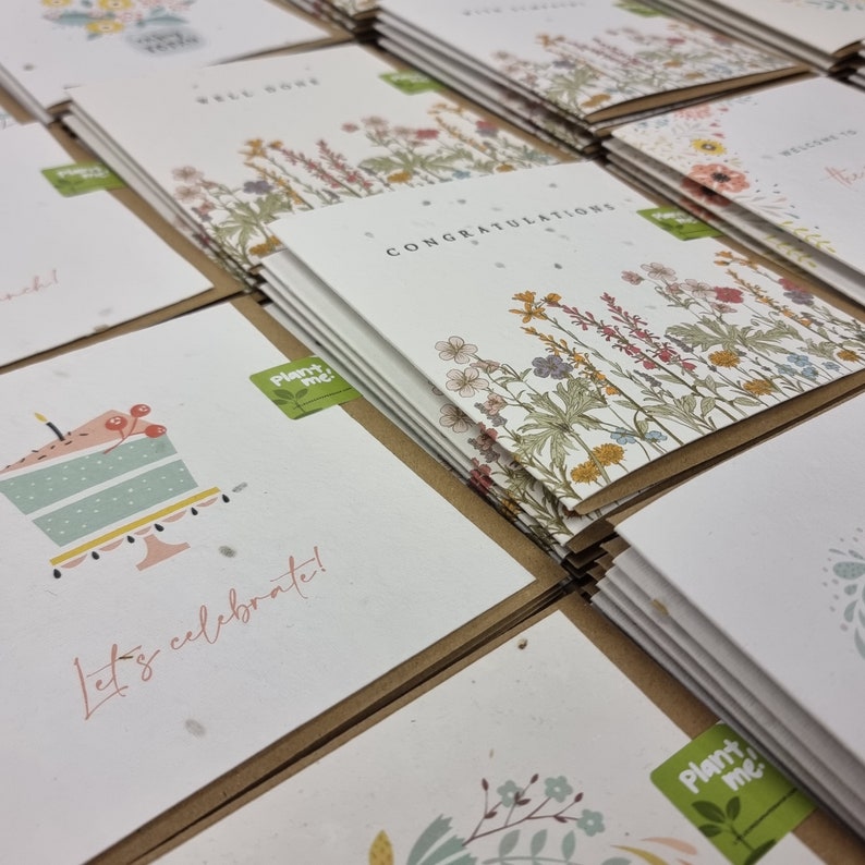 Plantable Flower Seed Paper Cards Sympathy Friends Etsy UK