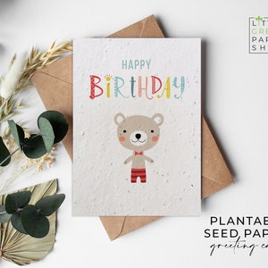 Pflanzenbare Blumen-Saatpapierkarten - Happy Birthday - Geburtstag, Gruß, Garten, Geschenk, umweltfreundlich, biologisch abbaubar