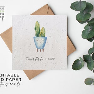 Cartões de papel de sementes de flores plantáveis - engraçado - aniversário, parabéns, muito bem, trocadilho, piada, amigos, família, ecológico, biodegradável
