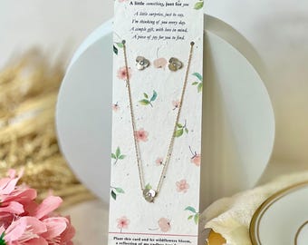 Blushing Blooms - Necklace & Earring Set – Elegant Jewellery with Plantable, Eco-Friendly Packaging.