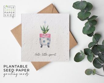 Plantable Flower Seed Paper Cards - New Baby - Greeting, Congratulations, Mum, Pun, Joke, Friends, Family, Eco-friendly,Biodegradable