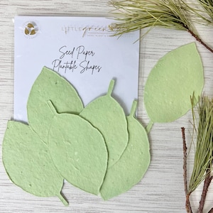 Assorted PLANTABLE seed paper SHAPES (pack of 15) Biodegradable Eco-Friendly - Leaf
