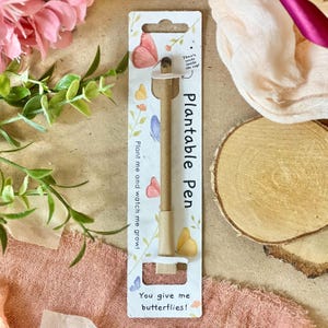 BOLÍGRAFO PLANTABLE - Bolígrafo ecológico con semillas, relleno para bolsas de fiesta, planta después de su uso, cultiva flores silvestres, regalo ecológico de San Valentín - Give Me Butterflies