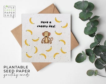 FLOWER Seed Paper, Seed Paper Cards, Wildflower Plantable Seed Card, Printed Seed Card, Eco-Friendly Gardening Gift - Cheeky Monkey