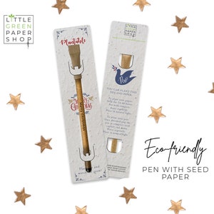 PENNA PIANTABILE - Penna ecologica con semi, riempitivo per sacchetti per feste, pianta dopo l'uso, coltivazione di fiori di campo, biodegradabile, regalo di Natale ecologico - Let It Snow