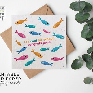 Fleurs en papier pour graines, cartes en papier pour graines, fleurs sauvages à planter, carte pour graines imprimées, cadeau de jardinage respectueux de l'environnement - Trop cool pour les poissons