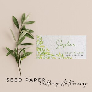 PAPIER DE SEMENCES à planter Respectueux de l'environnement Durable Biodégradable Carte de place pour fête de mariage Nom de lieu - Citronnier