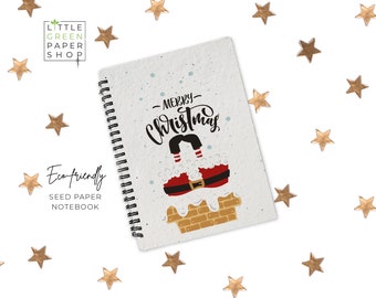 Eco-Friendly Plantable Seed Paper Christmas Notebook - A Sustainable Way to Write, Plant and Watch Your Wishes Grow - Down The Chimney