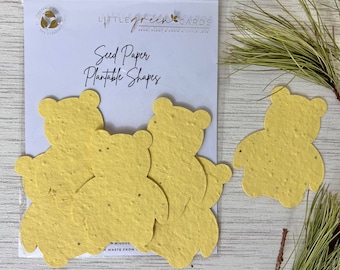 Assorted PLANTABLE seed paper SHAPES (pack of 15) Biodegradable Eco-Friendly -  Yellow Teddy Bear