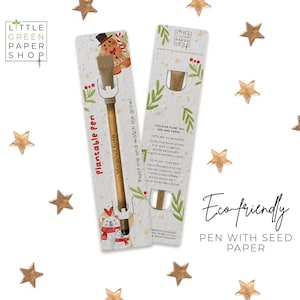 PENNA PIANTABILE - Penna ecologica con semi, riempitivo per sacchetti per feste, pianta dopo l'uso, coltivazione di fiori di campo, regalo di Natale ecologico - Xmas Is All Around