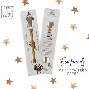 PLANTABLE PEN-Eco-vriendelijke pen met zaden, feestzakvuller, plant na gebruik, kweek wilde bloemen, biologisch afbreekbaar, eco kerstcadeau-Feestelijke vrienden