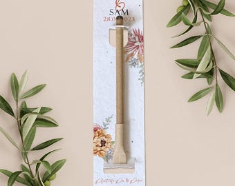 PLANTABLE PEN favour with plantable paper backing card, wedding favour, favor, gift, eco-friendly biodegradable seed paper - Blush