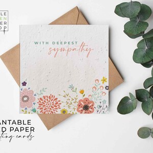 Cartes en papier de graines de fleurs plantables - Sympathie - Salutation, Jardinage, Désolé, Perte, Amis, Famille, Écologique, Biodégradable