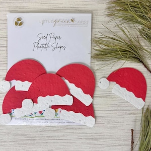 FORMAS sortidas de papel semente PLANTÁVEL (pacote com 15) Biodegradável Ecológico - Red Santa Hat