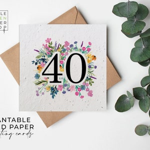 Papier de graines de FLEURS, cartes de papier de graines, carte de graines imprimées, cadeau de jardinage écologique - Summertime Meadow - 40