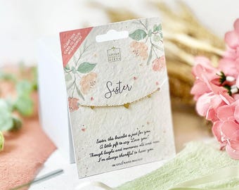 Pastel Petals - Sister - Bracelet – Elegant, Thoughtful Jewellery with Plantable, Eco-Friendly Packaging.