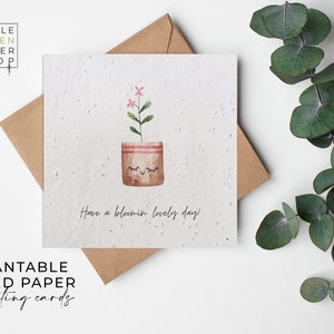Cartões de papel de sementes de flores plantáveis - Feliz Aniversário - Muito bem, Parabéns, Diversão, Trocadilho, Piada, Amigos, Família, Ecológico, Biodegradável