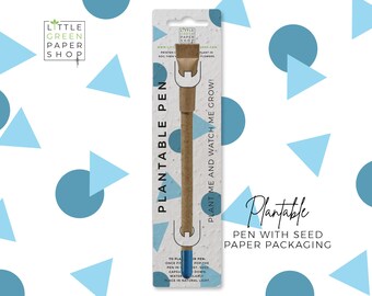 PLANTABLE PEN - Eco-friendly recycled pen with seeds, party bag filler, plant after use, grow wildflowers, biodegradable, eco gift SHAPES