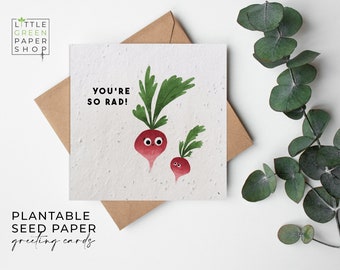 Plantable Flower Seed Paper Cards, Funny, Cute, Everyday card, Pun, Greeting, Gardening, Friends, Family, Eco-friendly, Biodegradable