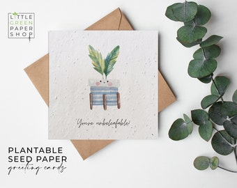 Plantable Flower Seed Paper Cards - Well done - Greeting, Congratulations, Pun, Joke, Friends, Family, Eco-friendly,Biodegradable
