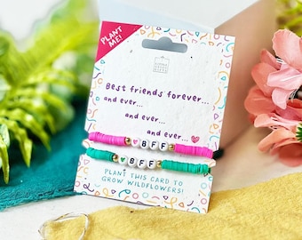 BFF Bracelet Set - Forever & Ever -  Colourful and Fun Friendship Bracelets with Plantable, Eco-Friendly Packaging